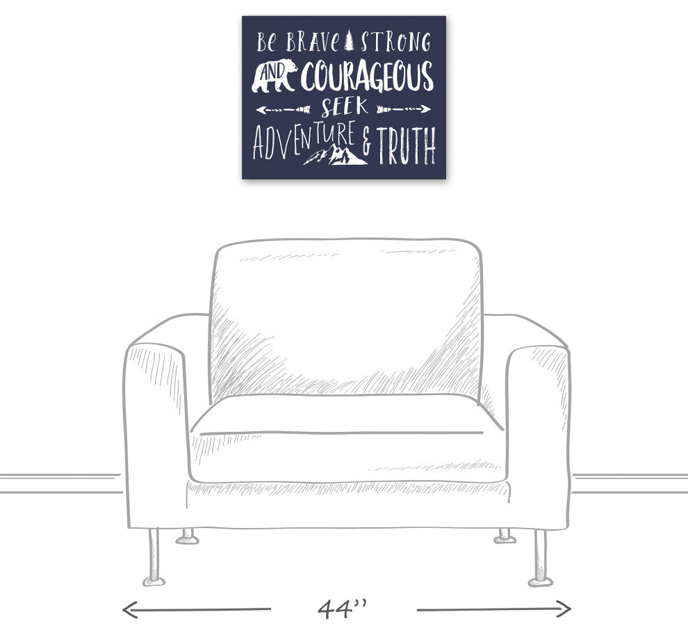 Be Brave Strong And Courageous 20x16 Canvas Wall Art