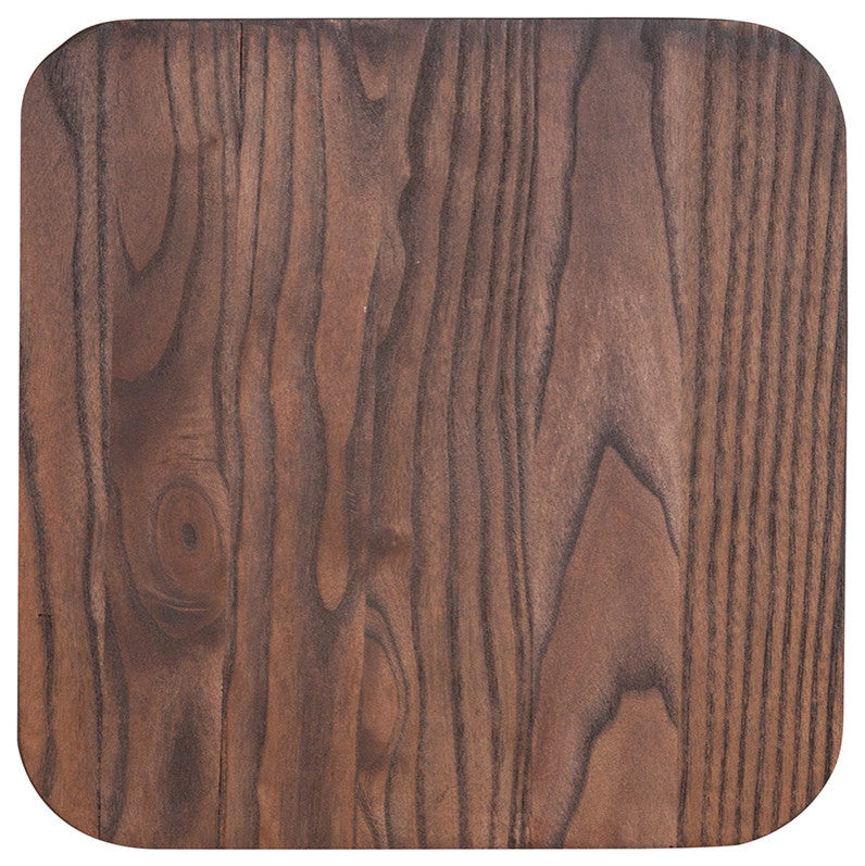 Rustic Walnut Wood Seat for Colorful Metal Barstools