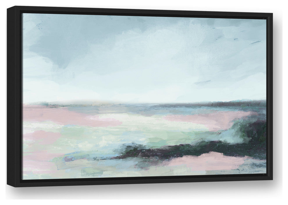 Soft Coastal Ocean Green 2 20x30 Black Floating Framed Canvas