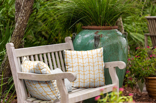 Anchor Pattern Polyester Indoor/Outdoor Pillow, Egg Yolk Yellow, 18"x18"