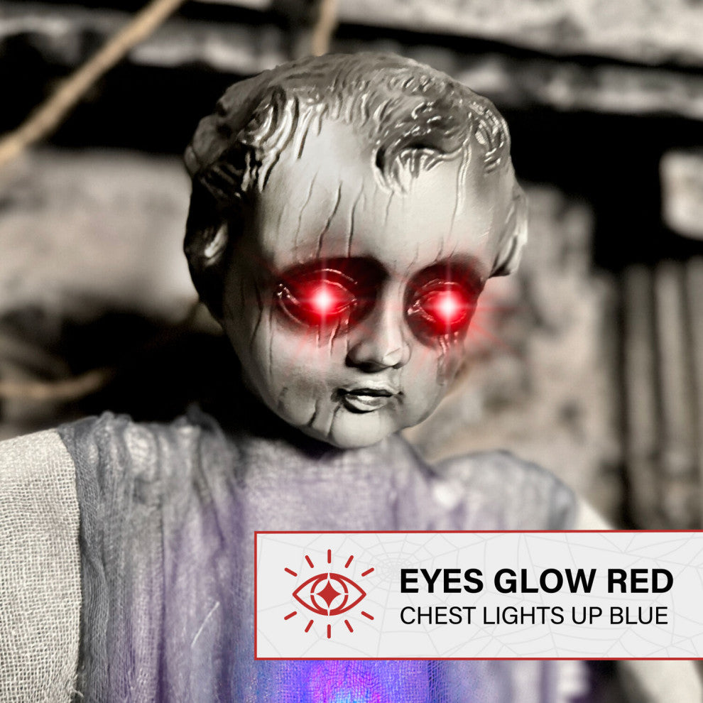 Animatronic Haunted Angel, Lights and Sound
