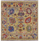 5' Square Hand-Knotted Turkish Oushak Wool Rug - Q13655