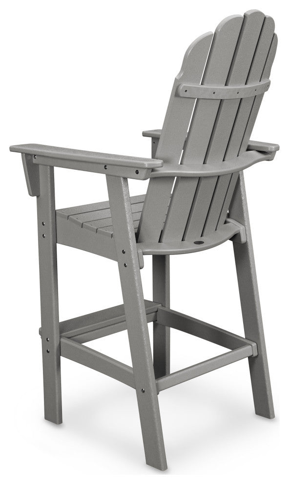 POLYWOOD Vineyard Adirondack Bar Chair, Black