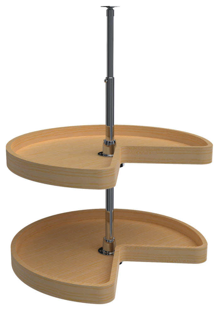 Wood Kidney 2-Shelf Lazy Susans for Corner Base Cabinets, 24"