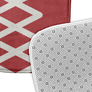 24" x 17" Zipper Stripe Bathmat, Ligonberry Red