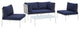 Harmony 4-Piece Sunbrella Basket Weave Outdoor Patio Aluminum Seating Set