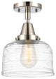 Innovations 447-1C-SN-G713-LED 1-Light Flush Mount, Polished Nickel