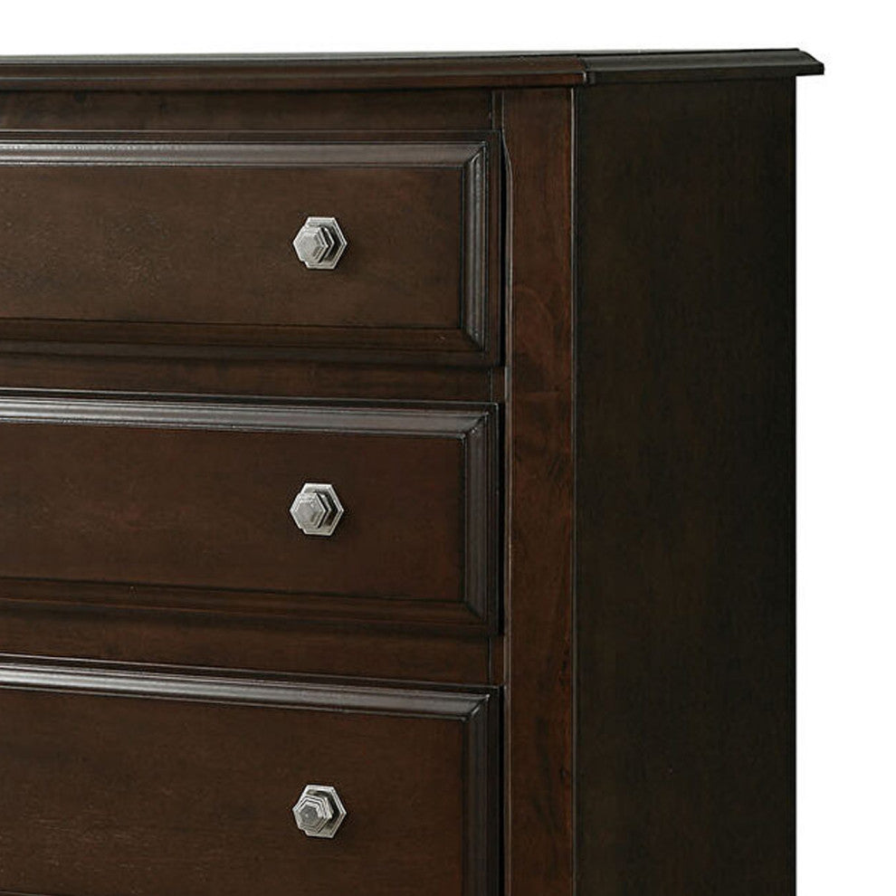 Benzara BM137482 Roomy Transitional Style Wooden Chest, Brown Cherry