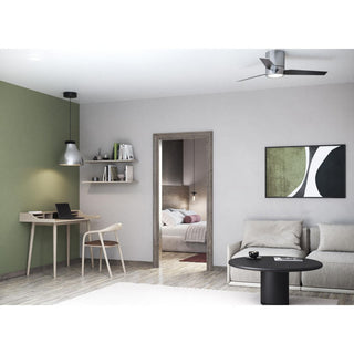 Braden 44" Reversible Walnut/Silver 3-Blade LED Indoor Hugger Ceiling Fan