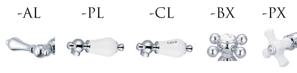 Elegant Spout Wall Mount Vessel/Lavatory Faucet, Porcelain lever handles
