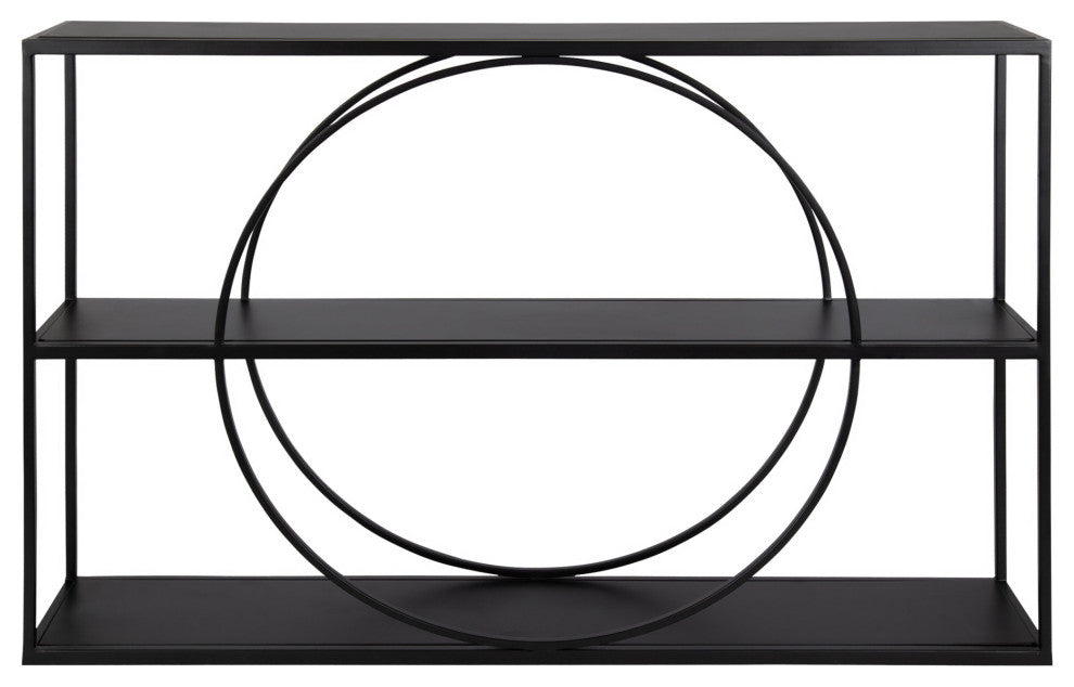 Geometric Pirzada Wall Shelf, Black 36x24