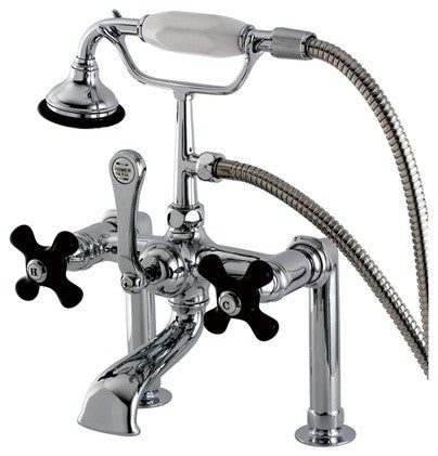 Aqua Vintage Deck Mount Clawfoot Tub Faucet, Polished Chrome