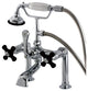 Aqua Vintage Deck Mount Clawfoot Tub Faucet, Polished Chrome