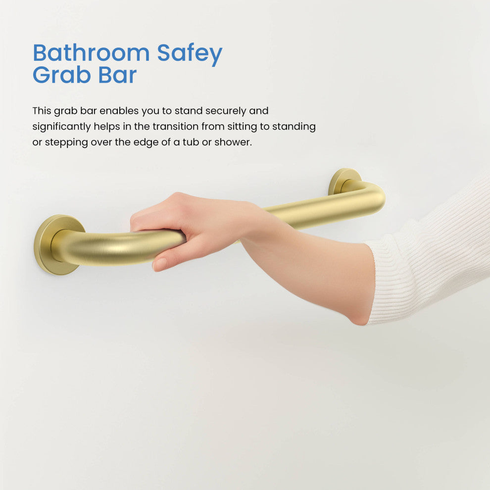 18" Stainless Steel Bathroom Safety Grab Bar, Brushed Gold
