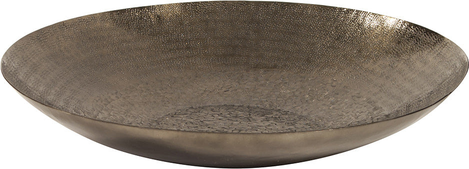 Howard Elliott Deep Bronze Decorative Bowl with Chisel Texture - Large