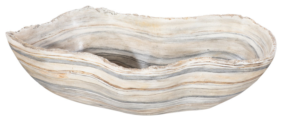 Cast Gray Onyx Bowl, Faux Finish, Small