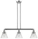 Large Cone 3-Light Island Light, Clear Glass, Polished Nickel