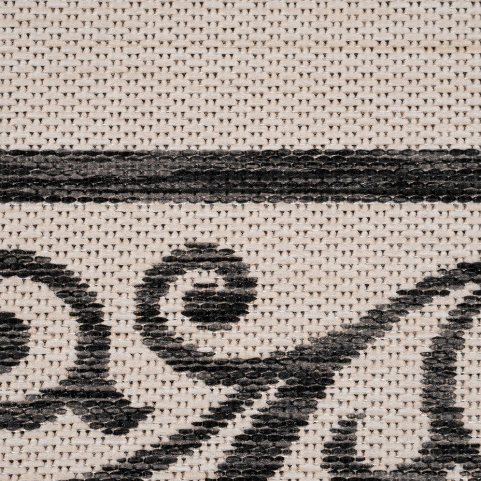 8'x10' Light Gray Ornate Border Indoor/Outdoor Area Rug