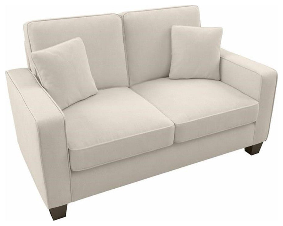 Catania Modern / Contemporary 61W Loveseat in Cream Herringbone Fabric