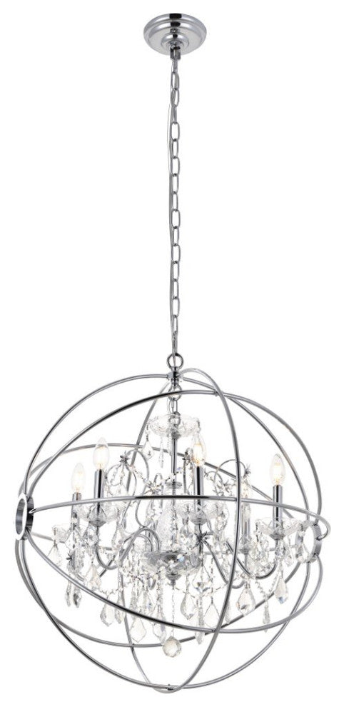 Cory 6-Light Chrome Crystal Pendant