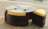 St. Tropez Sushi Table with Ottomans, Sand