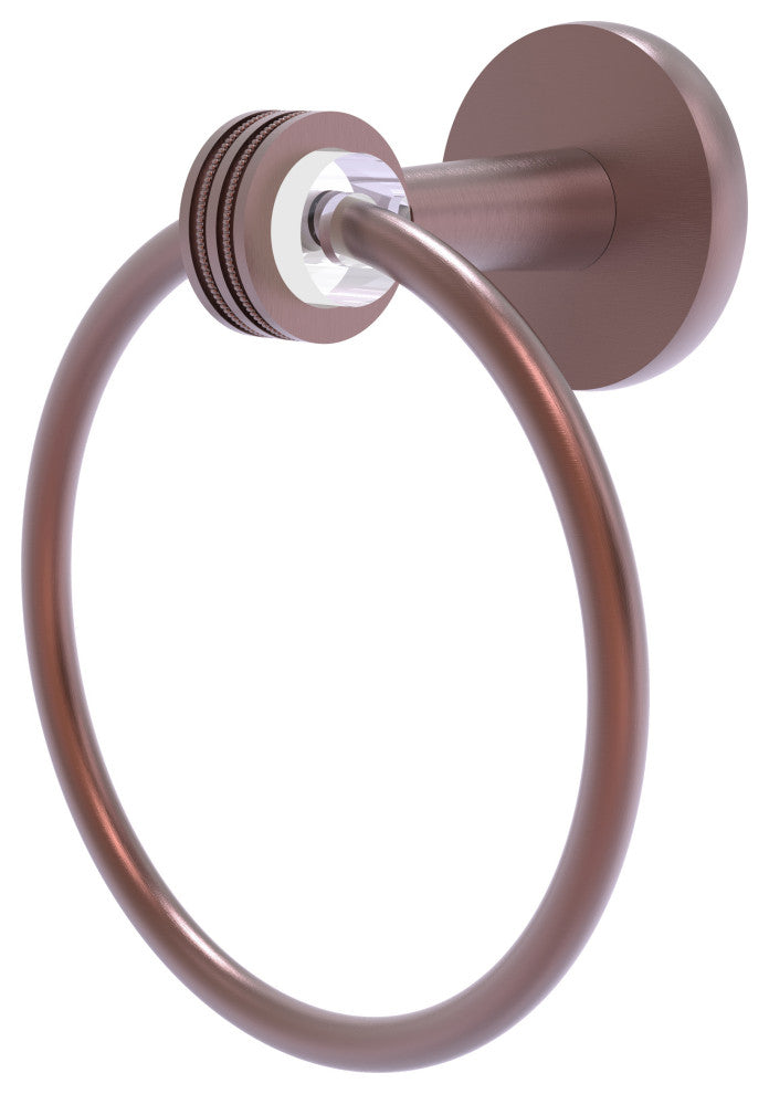 Clearview Towel Ring with Dotted Accents, Antique Copper