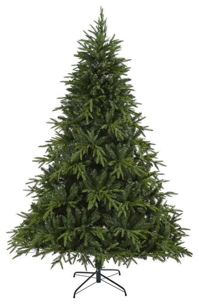 7.5' Colorado Mountain Fir Natural Faux Xmas Tree W/Lights & Bendable Branches