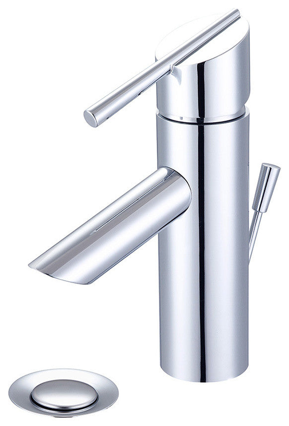 i2v Single Handle Bathroom Faucet, Polished Chrome, Brass Pop-Up Drain