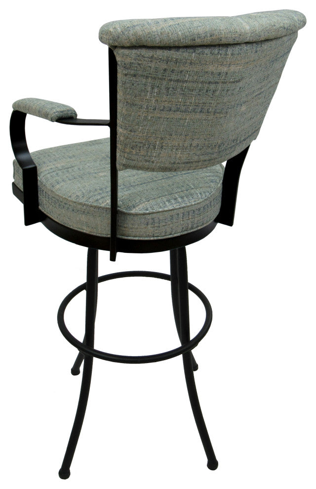 Miami Extra Tall 34" Swivel Metal Bar Stool - Noam Base, Watusi Aquatint, Black, 34"