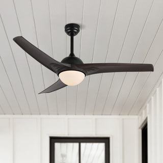 Sully 52" App/Remote 6-Speed LED Ceiling Fan, Dark Brown Wood/White