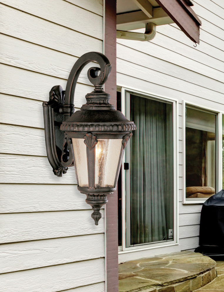 Trans Globe 8" Commons 1 Light Wall Lantern, Rust