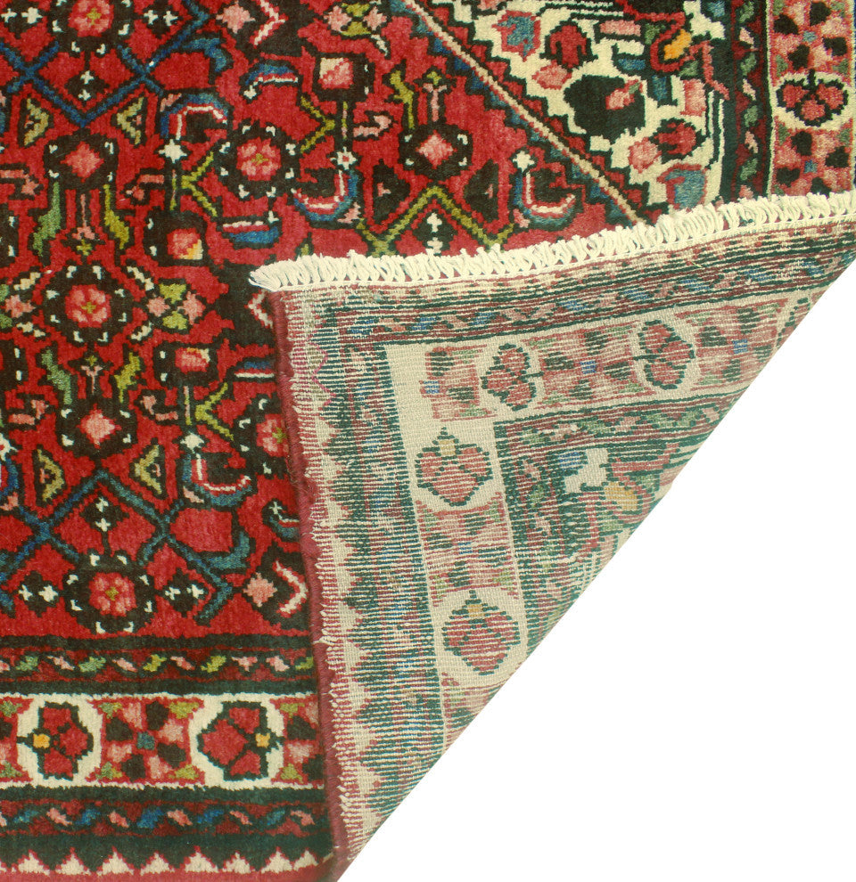 Fine Vintage Distressed Aazim Red/Ivory Runner, 2'11 x 14'0