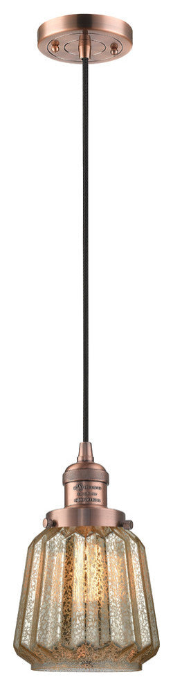 Chatham 1-Light Mini Pendant, Antique Copper, Mercury
