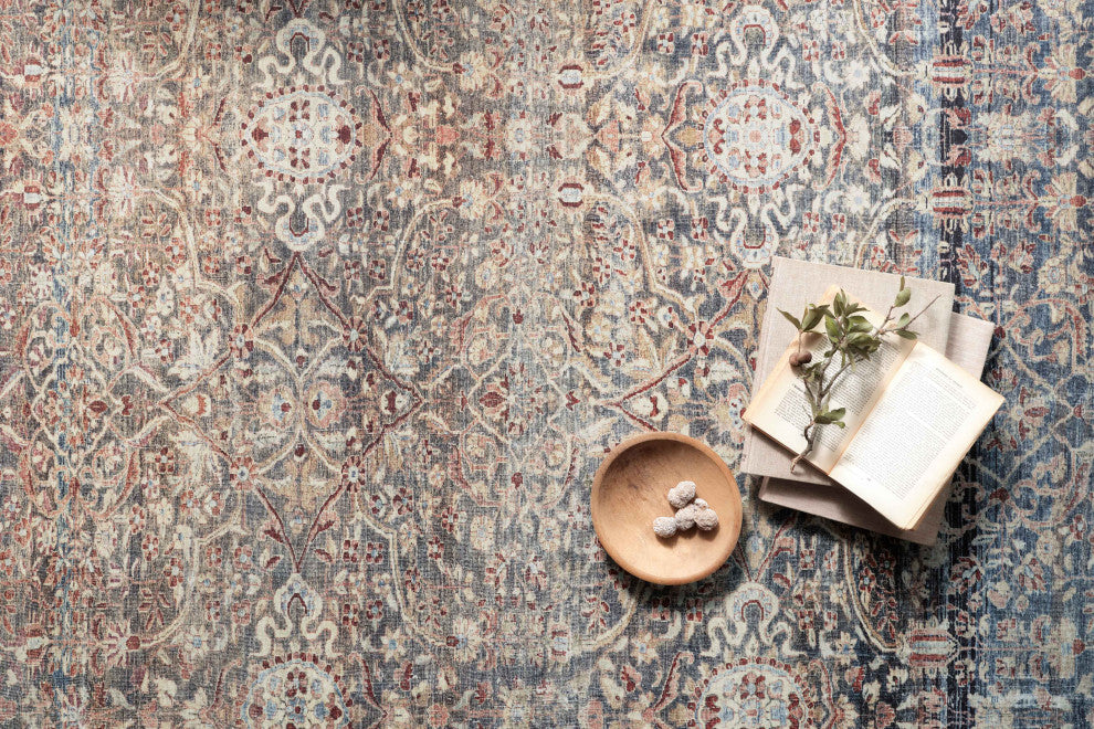 Chris Loves Julia x Loloi Jules Denim/Spice 9'-6" x 14' Area Rug