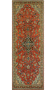 Fine Vintage Distressed Diamond Rust/Charcoal Runner, 3'8x10'6