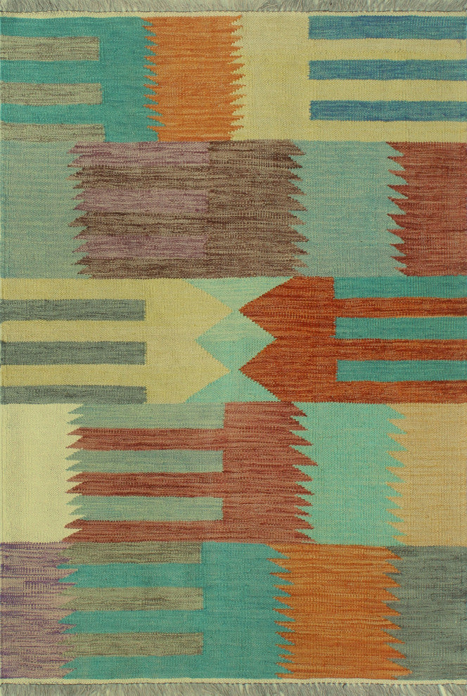 Winchester Kilim Pari Rust/Brown Rug, 3'3x4'10