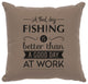 Image Pillow 16x16 Fishing Day Cotton Taupe