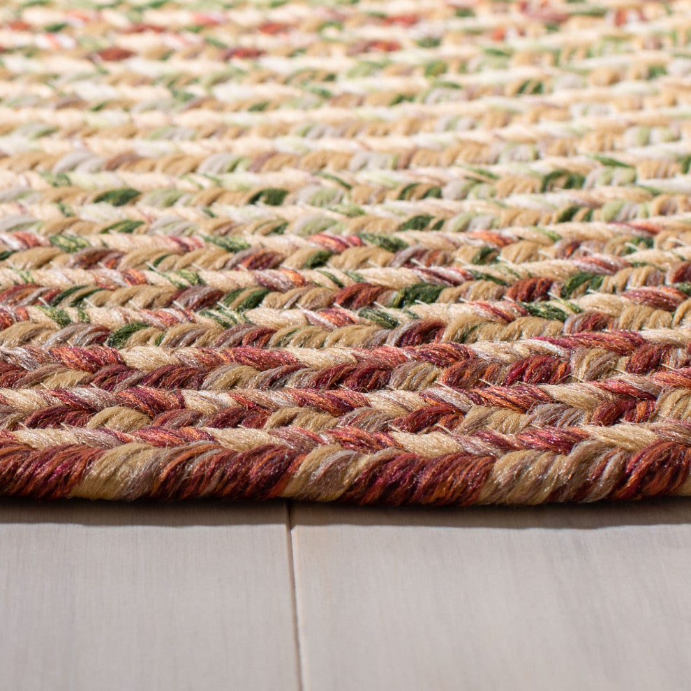 Safavieh Braided Collection BRD303 Rug, Rust/Multi, 4'x6' Oval