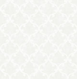White Geometric Scroll Wallpaper