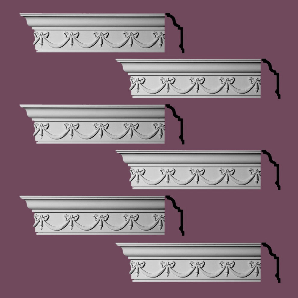 Ornate Cornice White Urethane Hastings On Hudson  6 Pieces Totaling 576" Length