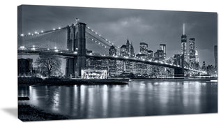 "Panorama New York City at Night" Canvas Print, 1 Panel