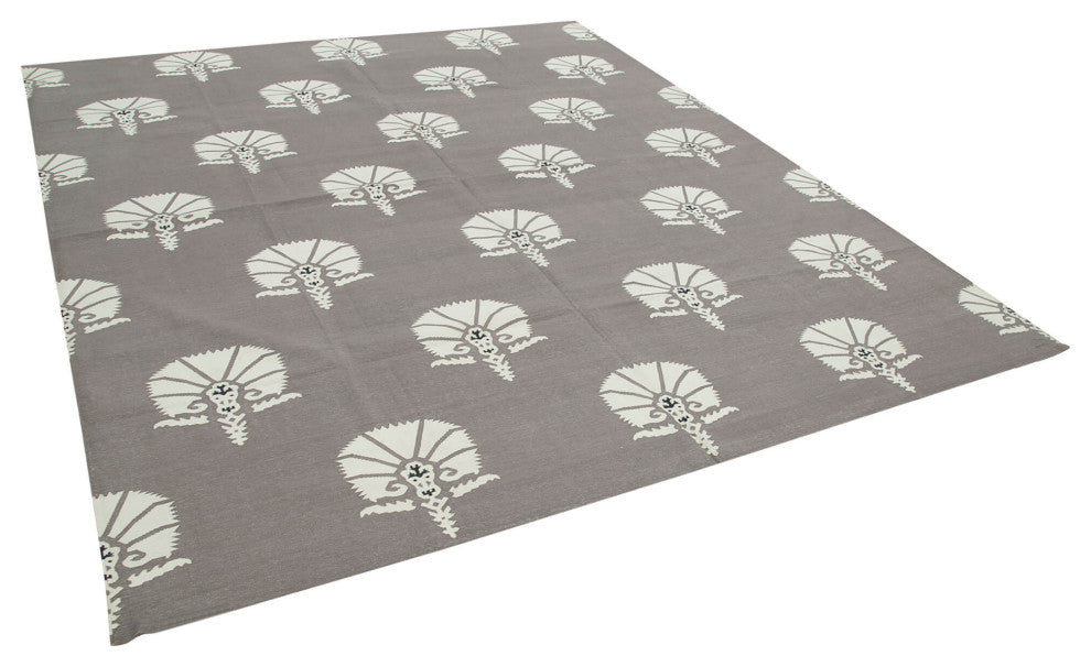 Rug N Carpet - Handmade Wool 8' 3'' x 9' 9'' Flatweave Dhurrie Kilim Rug