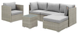 Repose 6-Piece Outdoor Patio Sectional Set Light Gray Gray