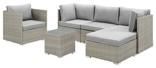 Repose 6-Piece Outdoor Patio Sectional Set Light Gray Gray