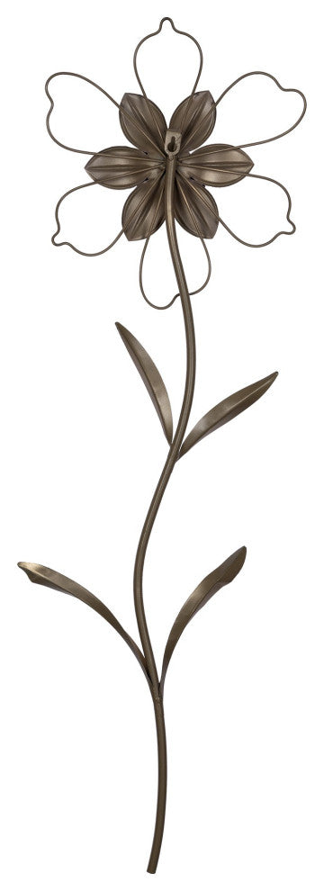 Contemporary Single Stem Metal Flower Wall D"cor