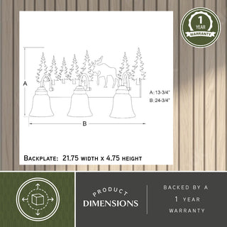 Bryce Bronze Rustic Bathroom Wall Fixture, Moose, 3-Light