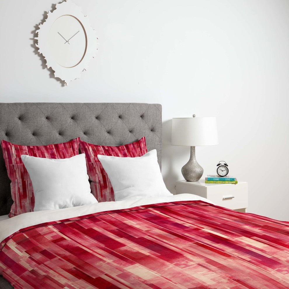 Deny Designs Jacqueline Maldonado Red Rain Duvet Cover - Lightweight
