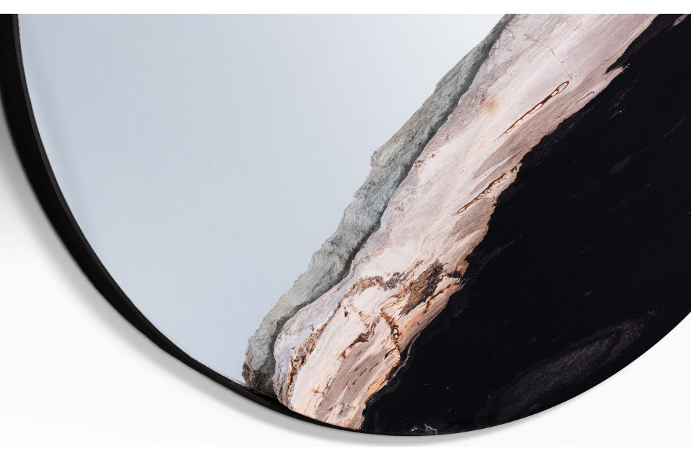 Relique Darby Round Mirror, 23.5", Raw Bronze Frame, Clear Glass