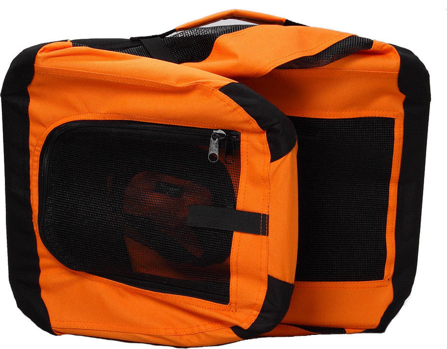 Folding Zippered Vista View House Pet Crate, Orange, Large