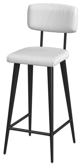 Saddle Leather Rectangular 26 Counter Stool, White